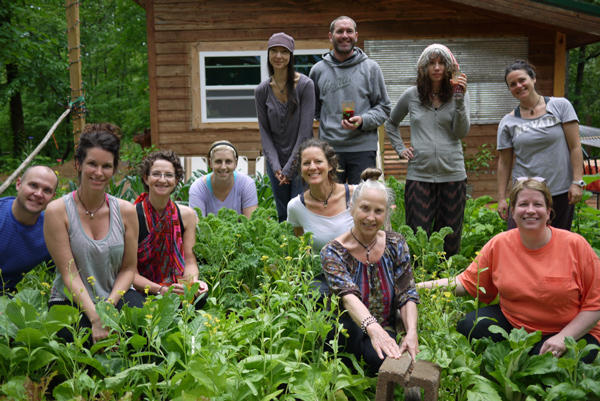 Winter garden and gardeners